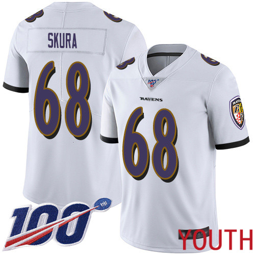 Baltimore Ravens Limited White Youth Matt Skura Road Jersey NFL Football #68 100th Season Vapor Untouchable->youth nfl jersey->Youth Jersey
